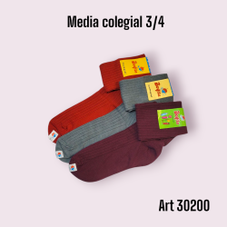 Media 3/4 Boyita Colegial Gris/Marrón/ Azul T3/4/5