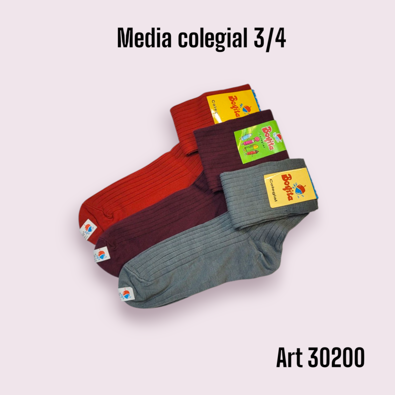 Media 3/4 Boyita Colegial Gris/Marrón/ Azul T3/4/5
