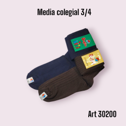 Media 3/4 Boyita Colegial Gris/Marrón/ Azul T3/4/5
