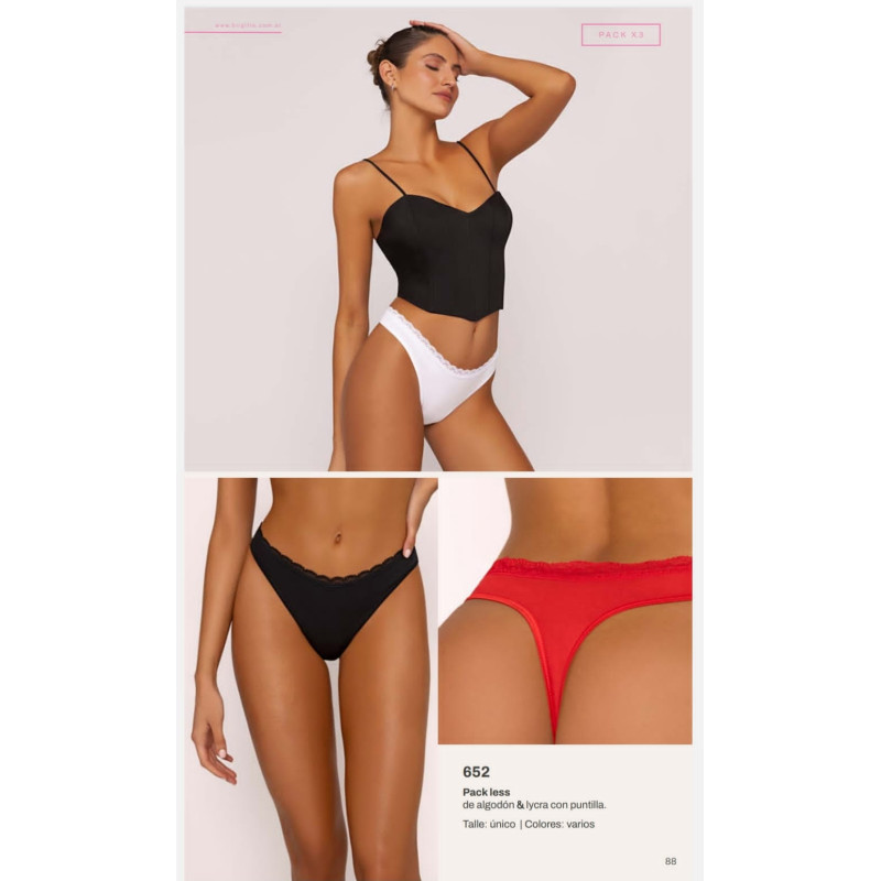 Brigitte Pack Cola Less Algodón y Lycra