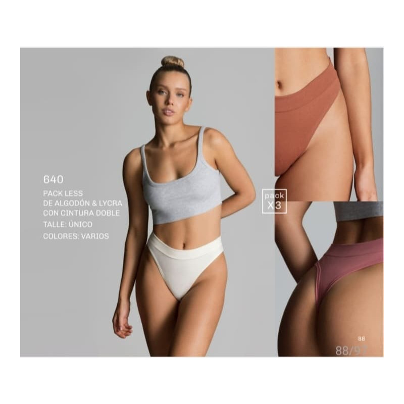 Brigitte Cola Less Pack de Algodón y Lycra
