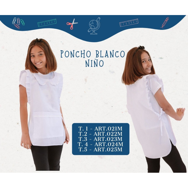 Mela Poncho Blanco Nena  T5