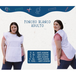 Mela Poncho Blanco Adulto TL
