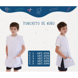 Mela Poncho Blanco Varon T1