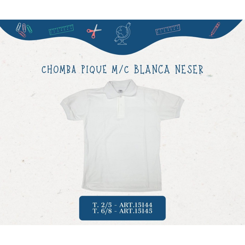 Neser Chomba Pique MC Blanca  T6/8