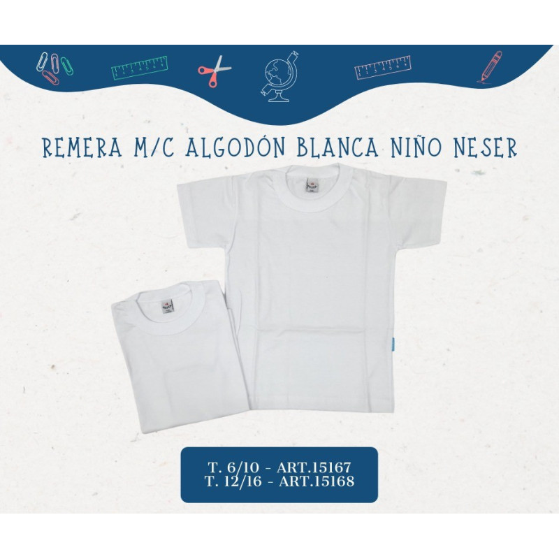 Neser Remeras MC Blanca Niño     T12/16