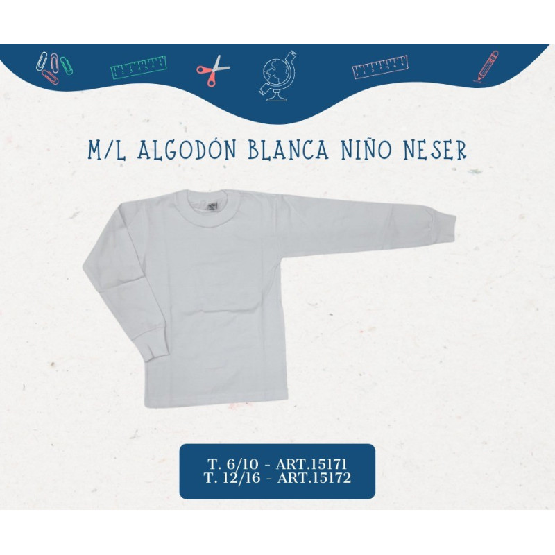 Neser Remeras ML Blanca  Niño     T12/16