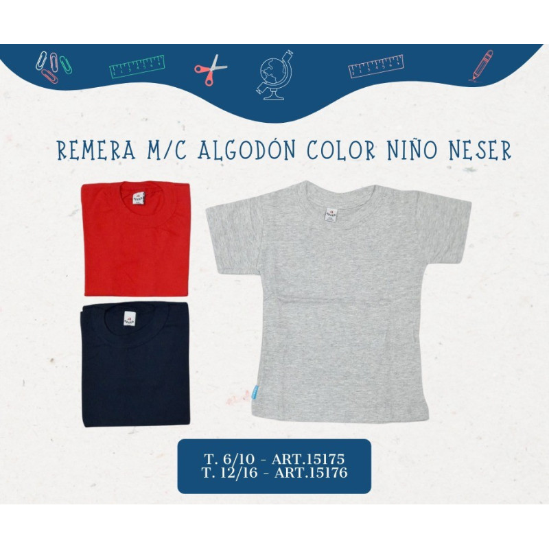 Neser Remera MC Color Niño T12/16