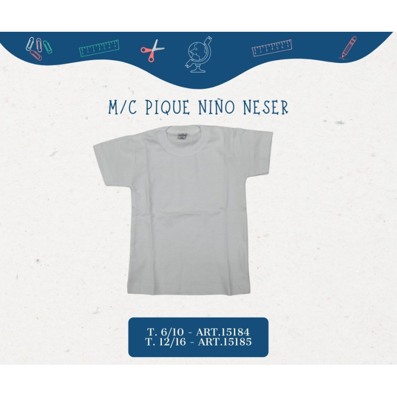 Neser Remera Pique MC Blanc  Niño  T12/16