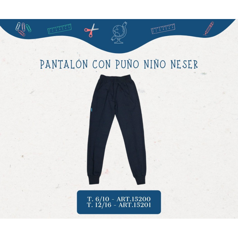 Neser Pantalon con Puño Frizado Niño Azul     T12/16
