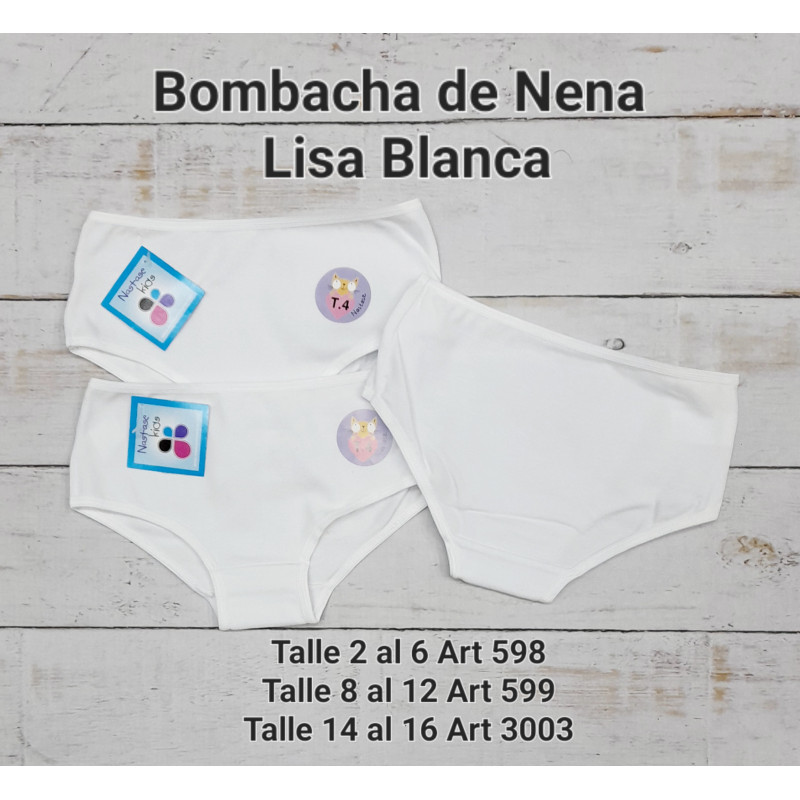 Nastase Bombacha de Nena Blanca 8/12