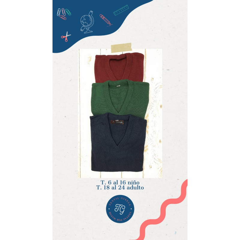 *1Pullover Colegial Azul/Bordo/Verde T18/24